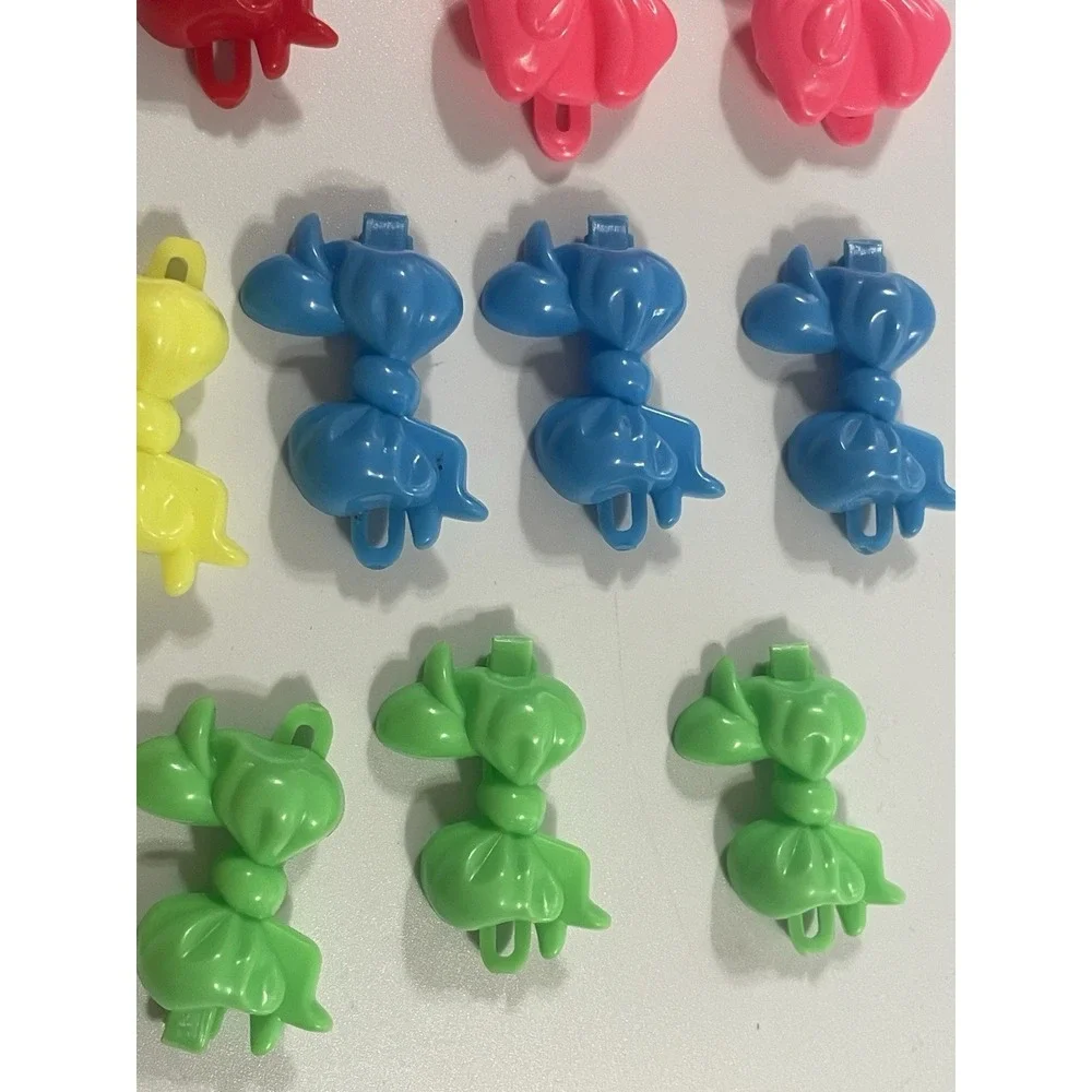 Vintage Girl's Hair Clip Bow Barette Lot Neon Bright Colors 80's 90's Y2K 2000's
